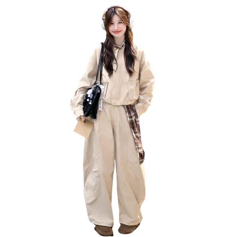 新款现货2C093酷飒休闲拼接工装两件套2C093-6649-P195-K289,女装套装/套裙,2C093