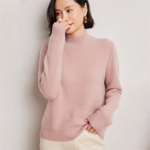 优雅女士半高领羊绒衫 简约百搭显瘦保暖毛衣图片