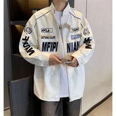 美式炸街外套男街头潮牌宽松痞帅机车服情侣皮衣夹克PY3363-P70，男装夹克，星座208-5
