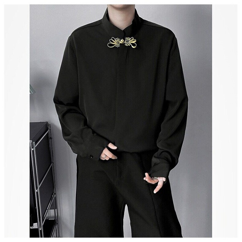 F698P32新中式男生订婚衣服秋冬平时可穿衬衫男款穿搭长袖,男装衬衫,星座512-6