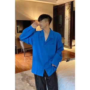 韩版高级感棉麻感衬衫男士长袖春夏季薄款休闲宽松亚麻衬衣外套潮图片