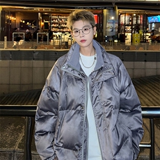 假两件双拉链PU棉衣立领棉衣加厚棉袄子美式复古面包服外套-M918，男装棉衣，电商A020