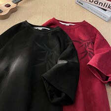 1竹竹高升烧花麂皮绒大码M-5XL短袖T恤JDT77787特P25块供抖音视频，男装T恤，星座226-2