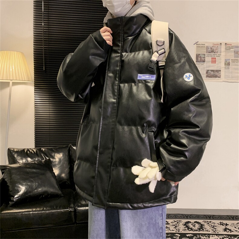 主推差价足纯色皮面包服PU皮棉衣加厚保暖外套XZ1213-MY16-P110,男装棉衣,星座1213