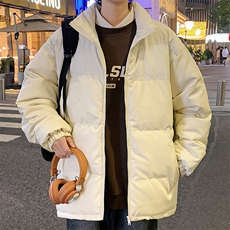 新款PU皮棉衣男士外套宽松冬装加厚港风学生帅气面包服M6689-P100，男装棉衣，星座815-2