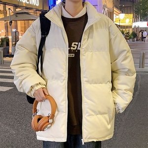 新款PU皮棉衣男士外套宽松冬装加厚港风学生帅气面包服M6689-P100图片
