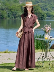 现货2026夏季新款时尚洋气潮流宽松遮肉显瘦两件套裤套装女，女装套装/套裙，众宇琦
