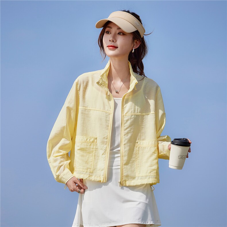 现货2026夏季新款轻薄透气时尚宽松休闲莱赛尔常规夏季女士短外套,女装防晒衣,靓衣阁