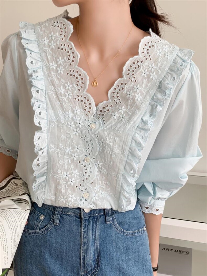 韩系花边领小衫，其它，DAP