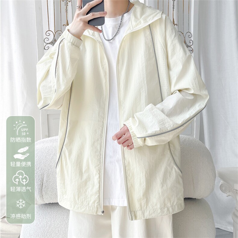 2025夏季新款旋律风车反光条UPF50+防晒衣M-5XHS25487-特P40,男装防晒衣,电商A022
