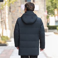 主推大货可拆卸帽中老年羽绒服外套男加厚爸爸装白鸭绒羽绒服大衣，男装羽绒服，钱塘723
