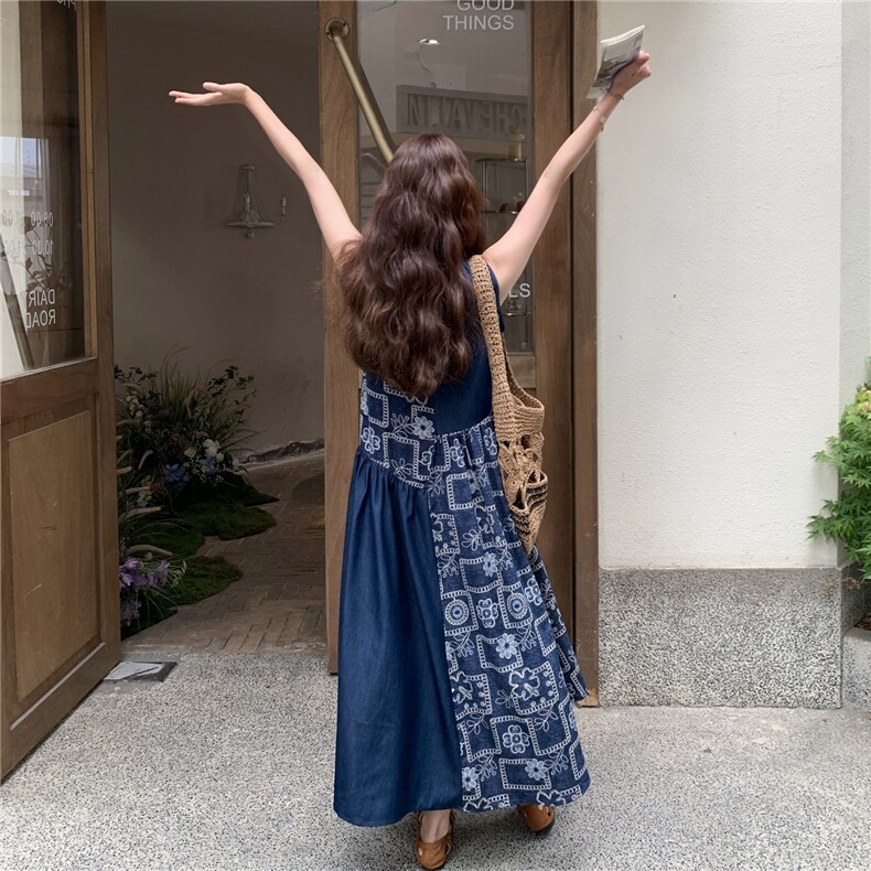 【新款】设计感拼接连衣裙女夏季长裙2C353/8675/P120/K178,女装连衣裙,2C353