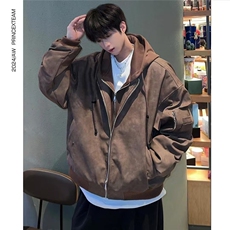 高品质假二件PU皮棉服男装大码冬季棉服M8801P120，男装棉衣，星座1602（原101B）