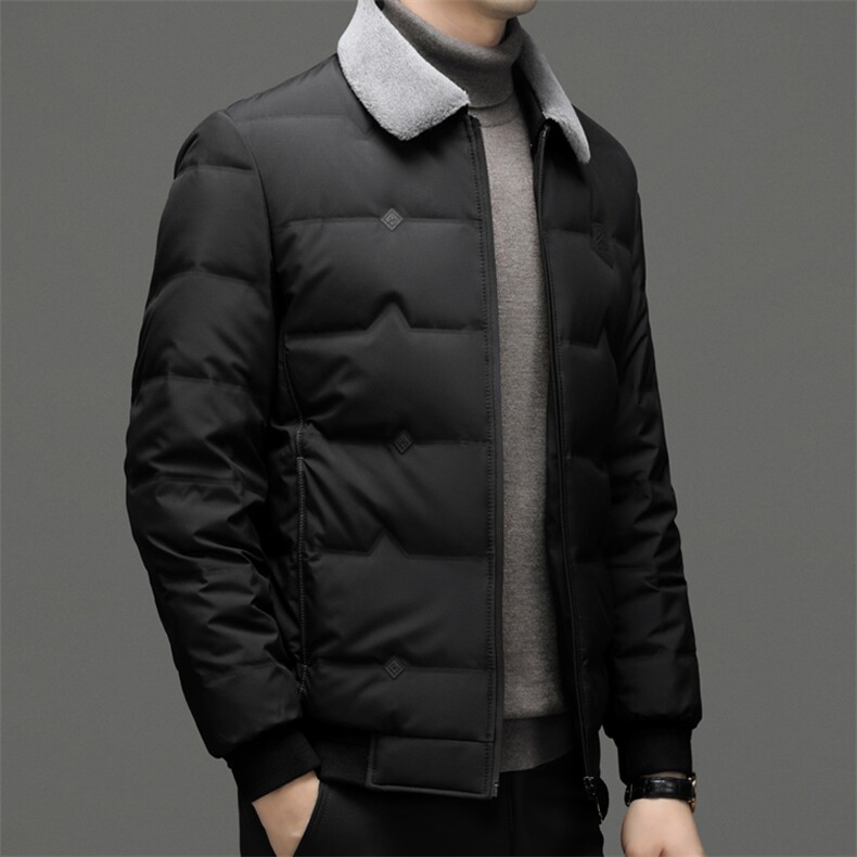 CSYR98213钱塘2020-2冬季厚款商务休闲翻领中年男士羽绒服P225,男装羽绒服,钱塘207-2