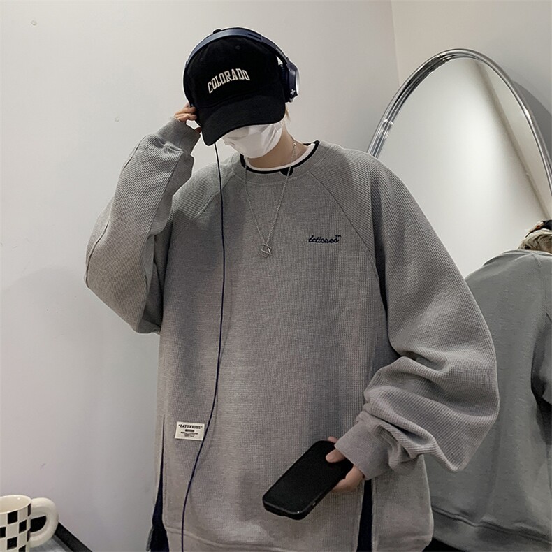 假两件卫衣男春秋季2024新款美式休闲刺绣XW021P45,男装卫衣,星座1116-2