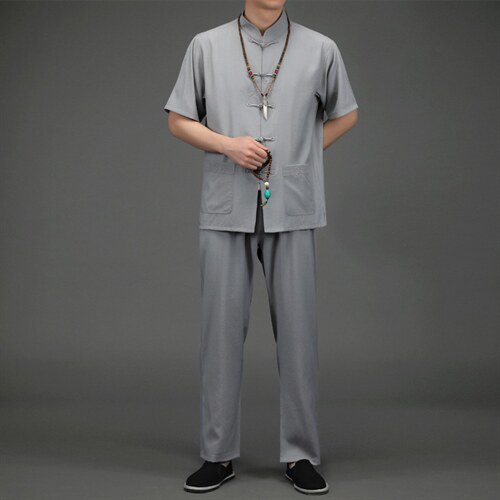 BETZ2201钱塘2020-2风亚麻唐装中老年男装中老年套装P120，男装中老年男装，钱塘207-2