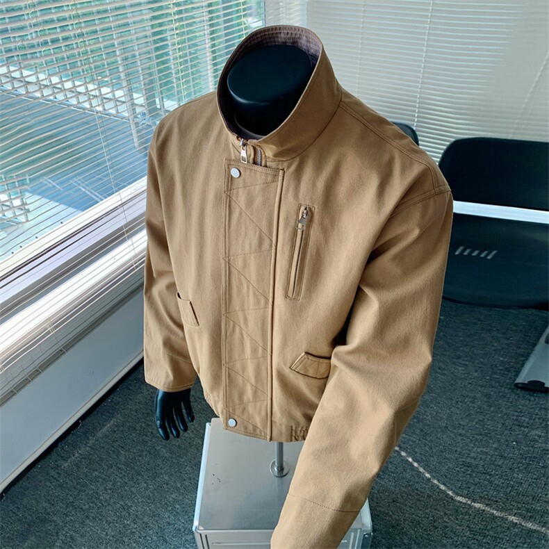 美式vintage豹纹衬衫夹克牛仔短袖外套设计感JK02528-P92,男装衬衫,星座308B-2