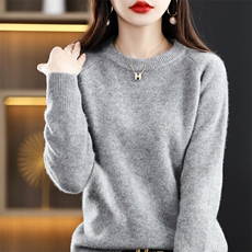 特价清仓春秋韩版羊毛衫女套头圆领短款宽松百搭打底衫羊绒衫毛衣，女装羊毛衫，暖钟情羊绒