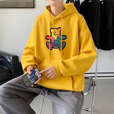 L2475P48秋装21中性纯色连帽卫衣套头宽松外套情侣装打底帽衫，男装卫衣，星座510A-1