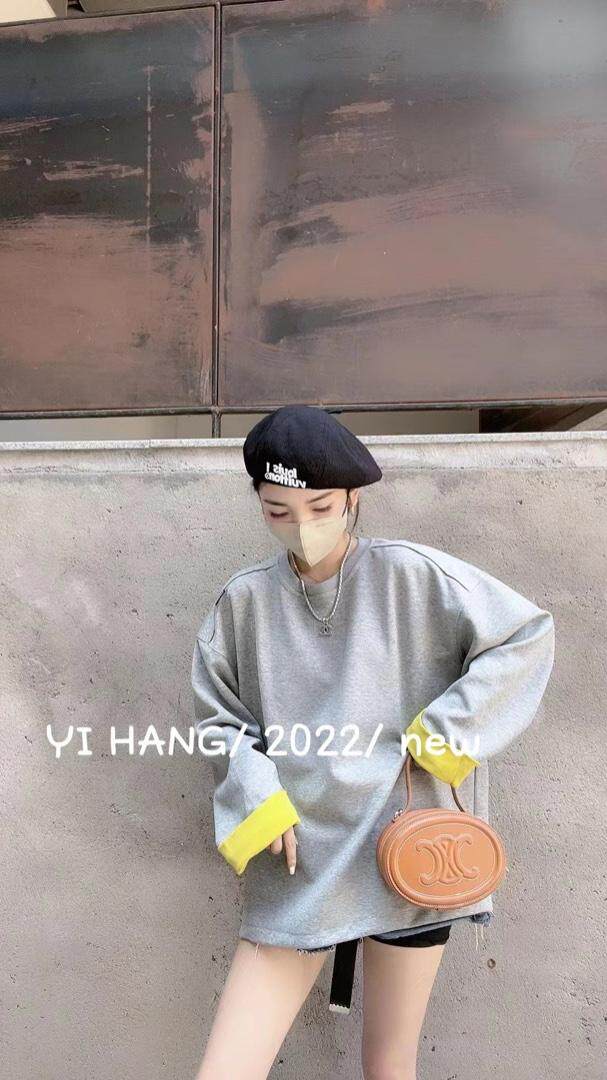 撞色复合卫衣主推主推，女装卫衣/绒衫，一杭