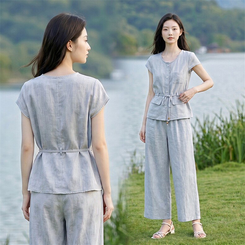 套装女夏季休闲简约时尚两件套,女装套装/套裙,曼沙奕珂