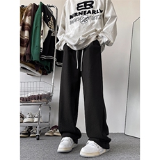 11裤子加绒加厚宽松直筒运动裤ins潮牌休闲裤XZ211-1-K2359-P60，女装休闲裤，星座211-1