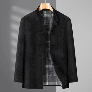 唐装90%白鸭绒羽绒服复古盘扣灯芯绒风羽绒服外套CF988-P230图片