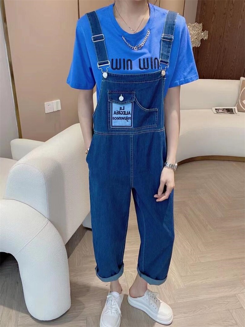 夏季新款薄牛仔背带裤，其它，柚意(7F)