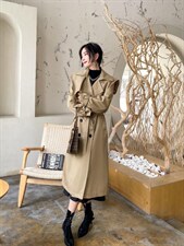 大翻领长款风衣，女装风衣，Balance Studio