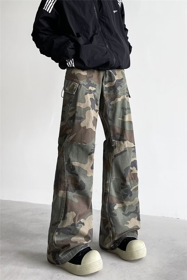美式复古迷彩工装裤男宽松直筒高街vibe牛仔拖地裤1008-X8055-p66,男装工装外套,星座1008