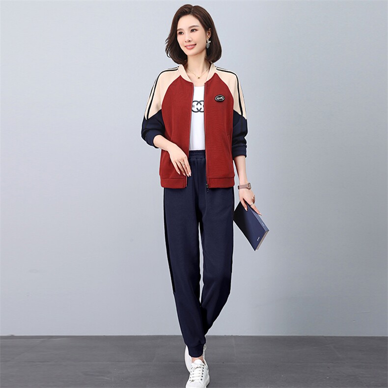 运动装套装女2025新款中老年女装时尚休闲中年妈妈运动服两件套装,女装套装/套裙,涵誉