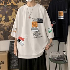 Q11121-P30春夏季七分袖t恤男大码五分袖男短袖中袖，男装T恤，电商A040