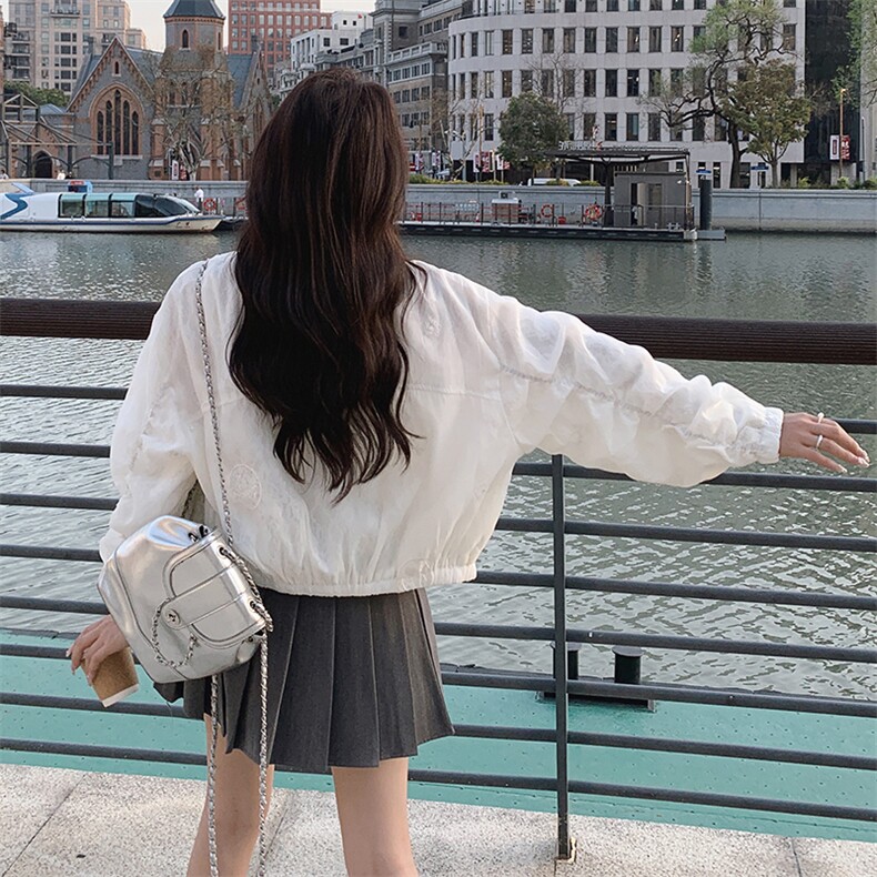 新中式国风刺绣棒球服外套女2025春秋季新款宽松显瘦短款夹克上衣,女装短外套,先锋丽姿