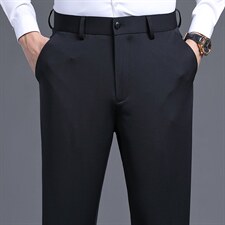 D9202春夏新款男士商务休闲弹力纯色休闲裤免烫透气修身长裤110图片