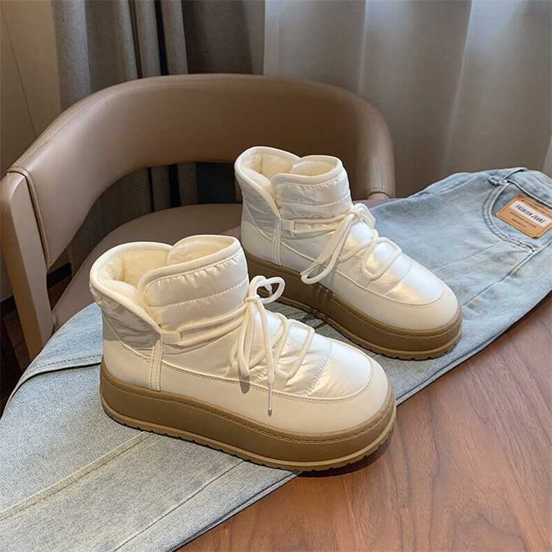 X4540-100加绒高帮雪地靴女2024冬季新款韩版休闲鞋棉鞋,女鞋长靴,星座1407-3