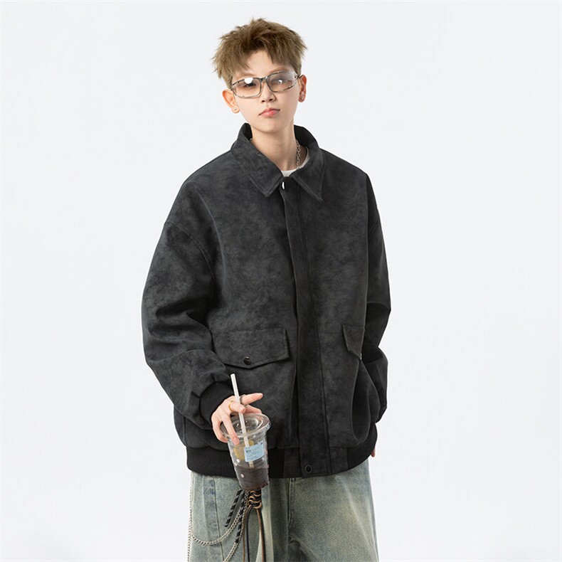 现货黑色三防春秋款男士皮夹克外套JK308P80,男装夹克,星座1904A-1