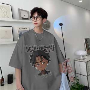 重磅vibe风高街短袖t恤男 复古印花七分袖体恤 XZ514-2-1292-P28图片