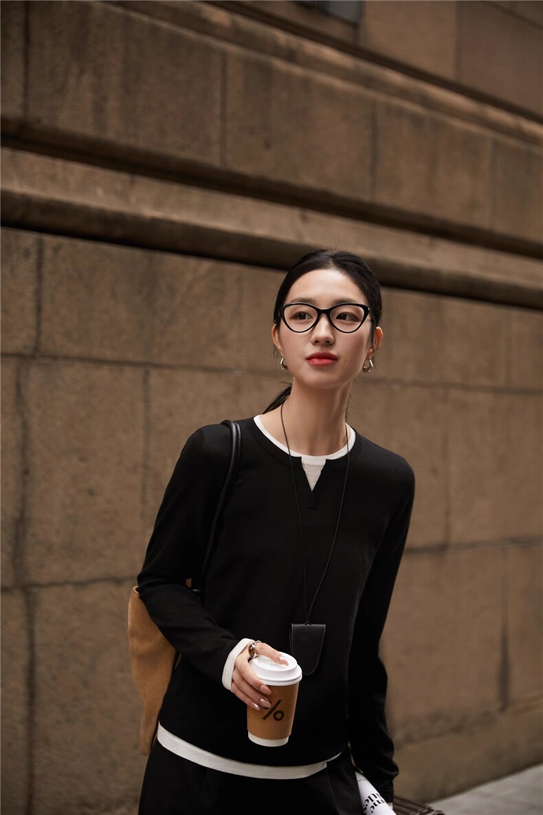 针织打底衫女内搭显瘦毛衣2025新款百搭毛衫上衣,针织衫/毛衣,佑昭祥羊绒