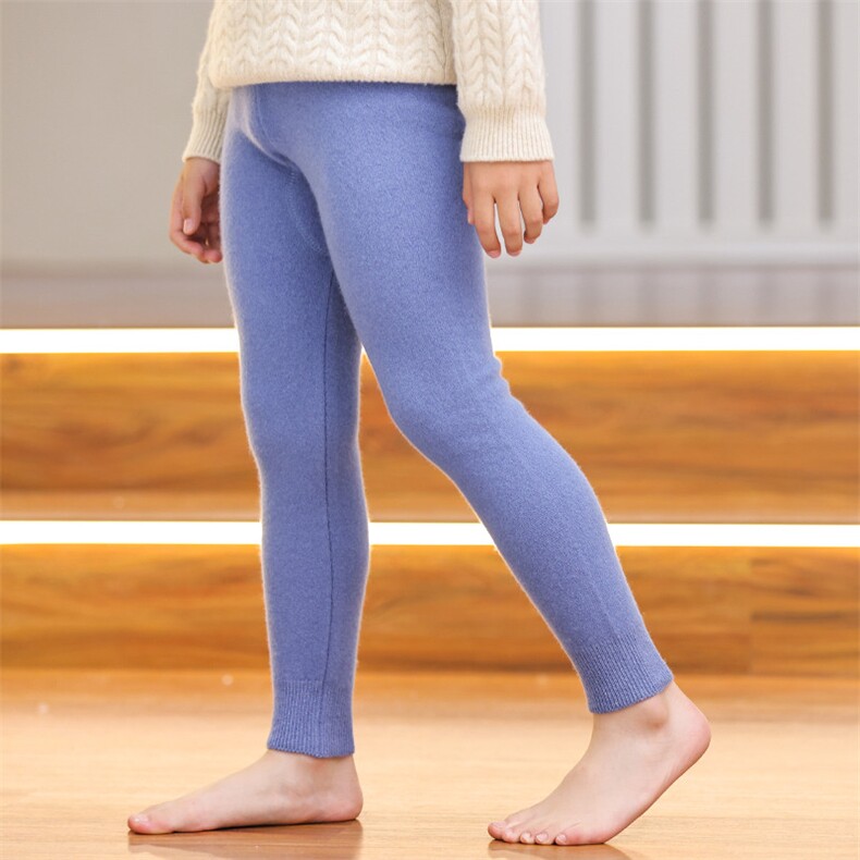 秋冬季纯澳毛90支保暖平面童裤打底裤男女，童装裤子，群鹿羊绒