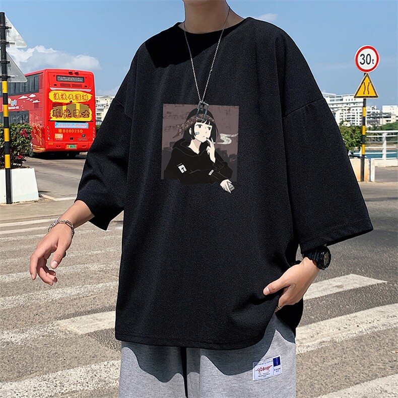 Q11122-P30春夏季七分袖t恤男大码五分袖男短袖中袖,男装T恤,电商A040
