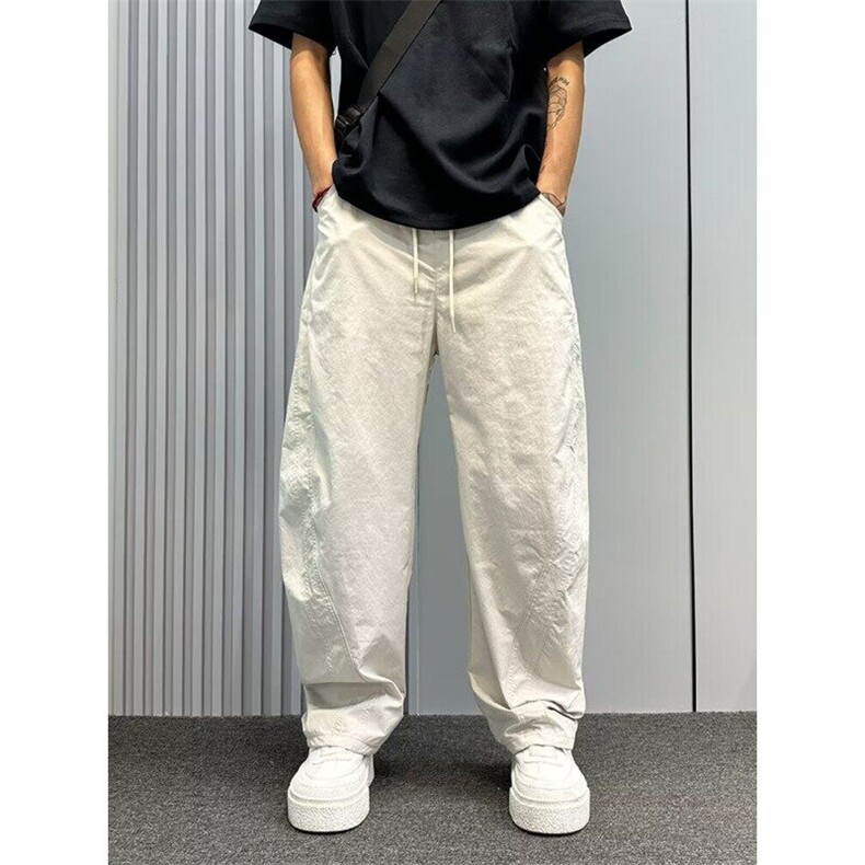 网图现货夏季新款直筒男潮流百搭休闲裤宽松哈伦裤RY232-P50图片