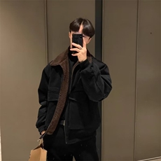 【有货】DW6131-P88秋冬季羊羔毛领飞行员夹克棉服男加绒厚棉衣，男装夹克，星座603-2