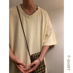 新款短袖男港风暖光夏季T恤休闲百搭假两件T恤男上衣TC3138-P30图片