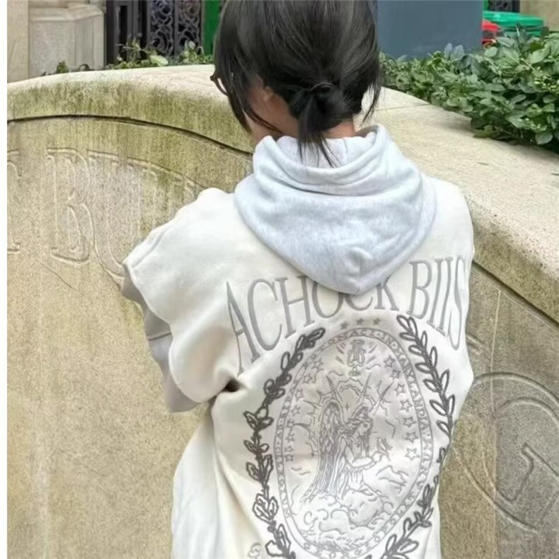 W10599-P75网图现货美式高街重磅刺绣毛呢棒球服外套PU皮拼接,女装短外套,星座1608