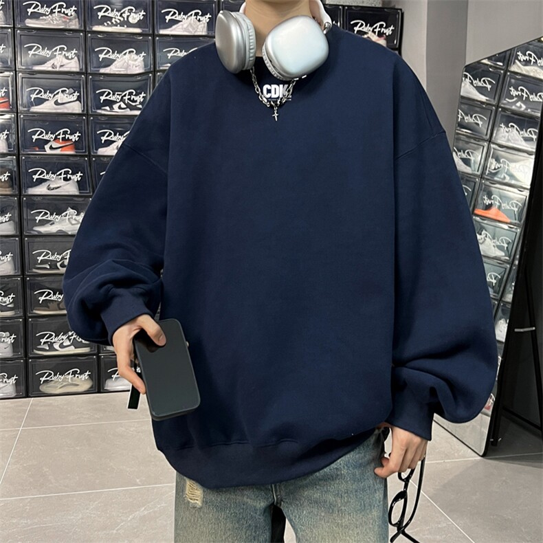 ！圆领卫衣男装港风长袖T恤男外套男WY172-P28,男装卫衣,电商B367