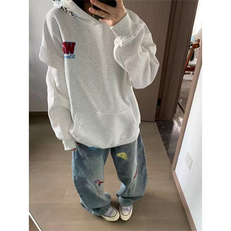 网图有货华棉WR美式字母刺绣连帽卫衣男女A1111-常规P55加绒P60,男装卫衣,星座1505
