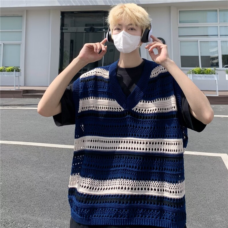 V领汗背心潮宽松型新款夏季背心P35,男装背心/马甲,星座1116-2