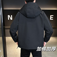 加棉加厚连帽长袖美式简约夹克秋季休闲外套NM823-加棉P100，男装夹克，星座310B-3