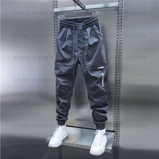 春秋季工装裤子男士潮牌宽松机能风阔腿长裤男生春秋多口袋，男装工装外套，星座506A