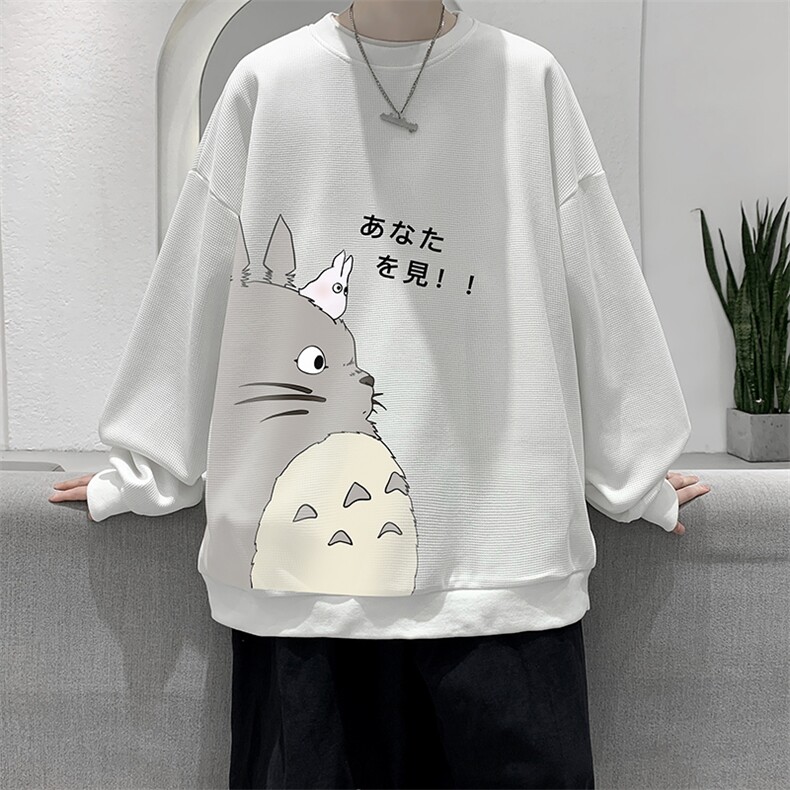 华夫格卫衣圆领卫衣男大码长袖t恤男外套 HW76150-P30加绒款-P40图片